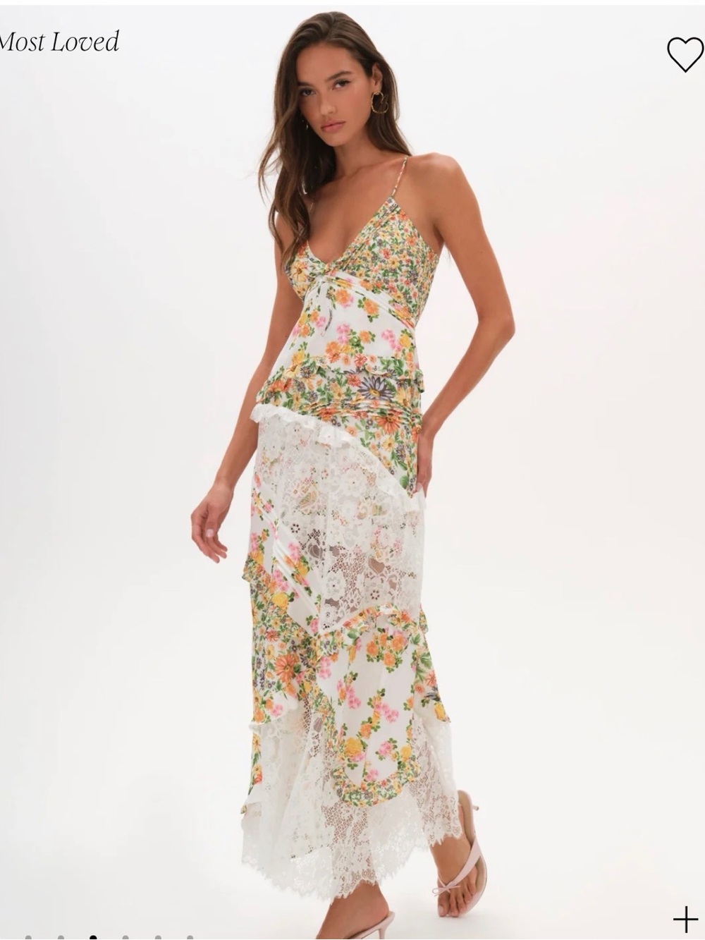 For love and lemons - Floral Print Women's Summer Dress - White & Pastel